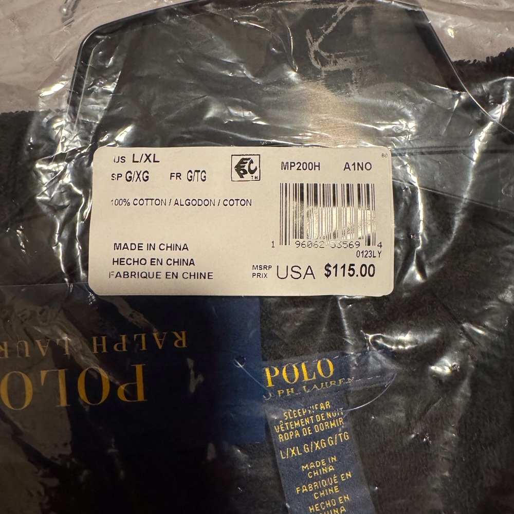Brand New Navy Blue POLO Robe
